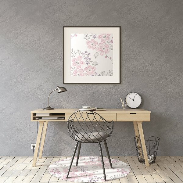 Desk chair mat floral pattern