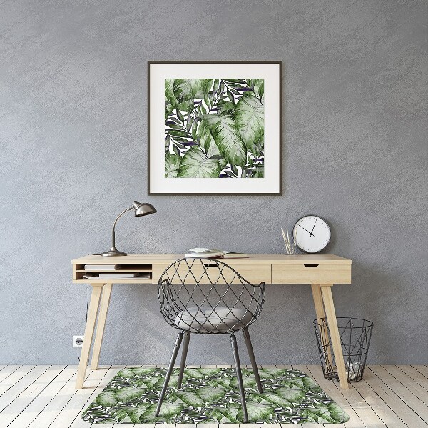 Desk chair mat leaf Monstera
