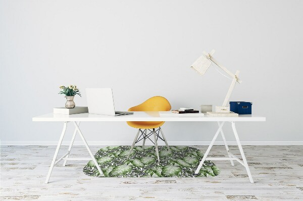 Desk chair mat leaf Monstera