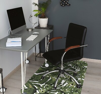 Desk chair mat leaf Monstera