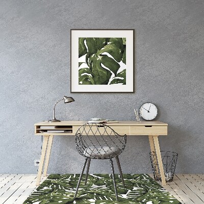 Desk chair mat leaf Monstera