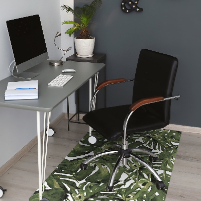 Desk chair mat leaf Monstera