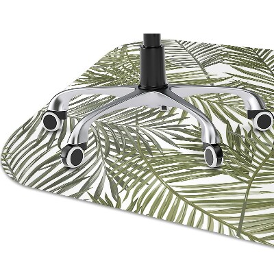 Office chair mat exotic leaves