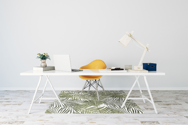 Office chair mat exotic leaves