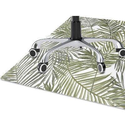 Office chair mat exotic leaves