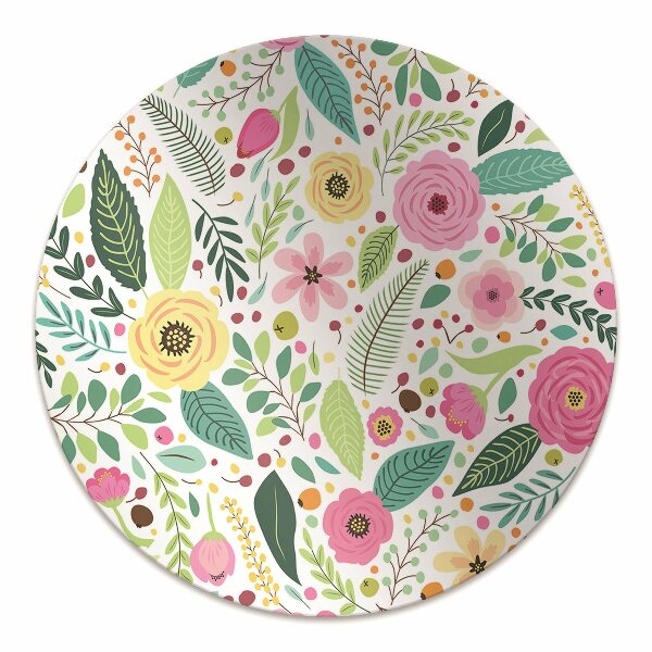 Chair mat floor panels protector colorful flowers