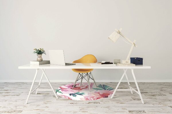 Office chair floor protector Poppy seed flower