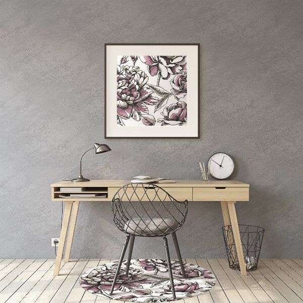 Office chair mat Roses