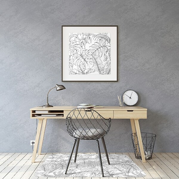 Chair mat floor panels protector sketch tropical