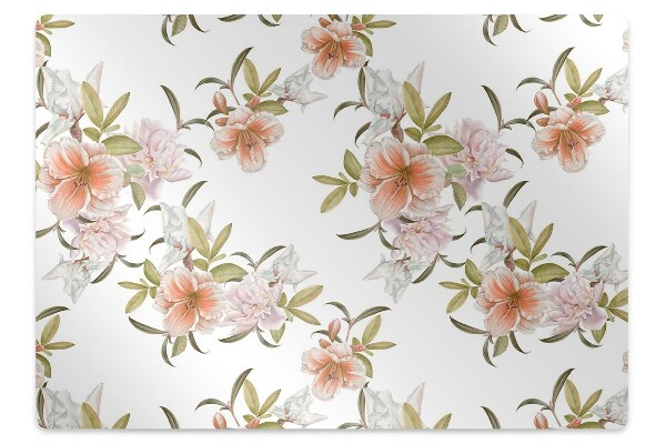 Office chair mat Spring flowers