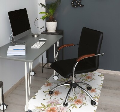 Office chair mat Spring flowers