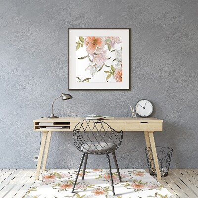 Office chair mat Spring flowers