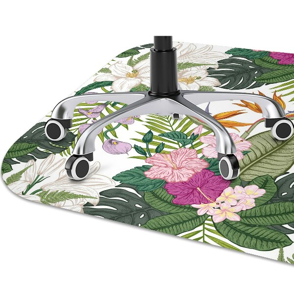 Office chair mat exotic flowers
