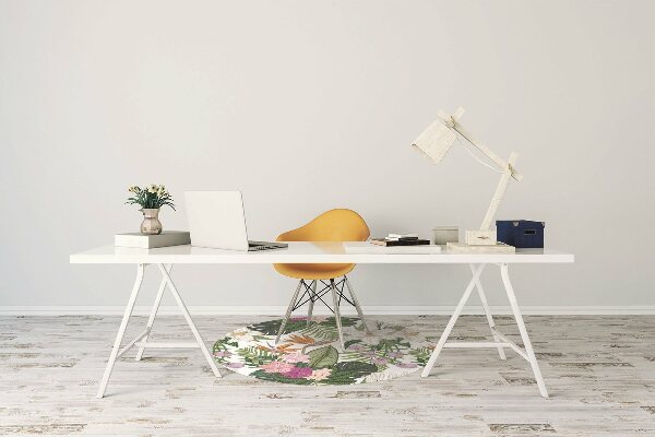 Office chair mat exotic flowers
