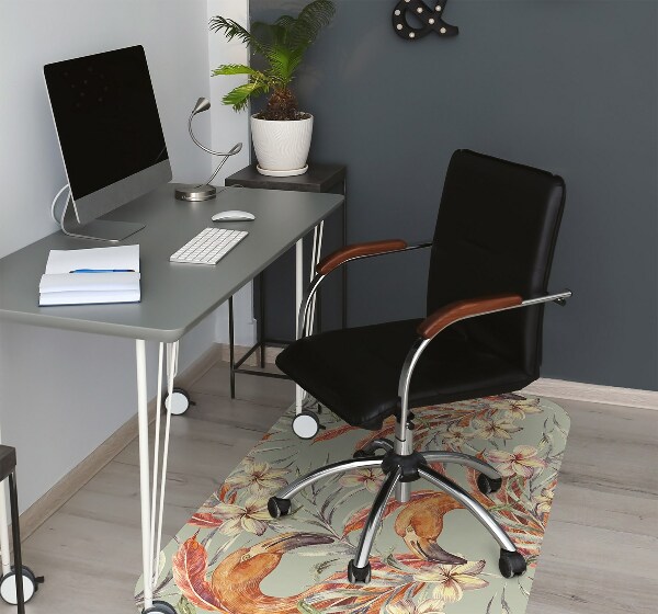 Office chair floor protector picture Flamingos