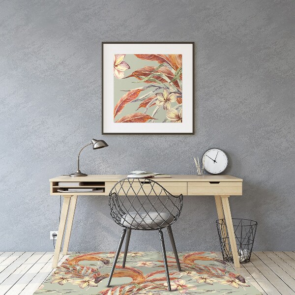 Office chair floor protector picture Flamingos
