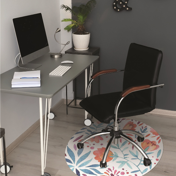 Computer chair mat vintage Poppies