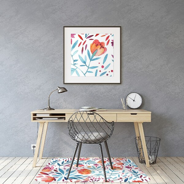 Computer chair mat vintage Poppies