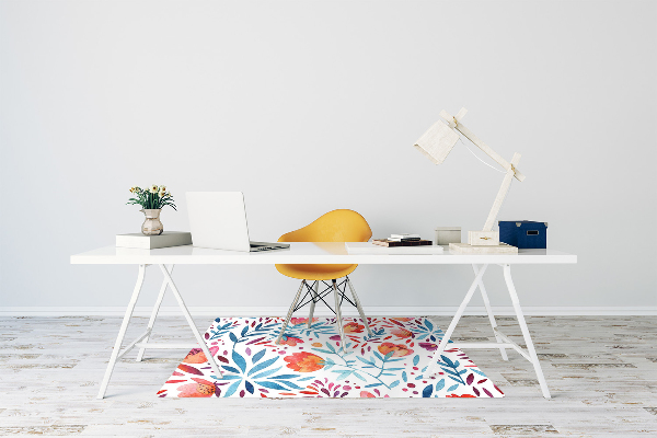 Computer chair mat vintage Poppies