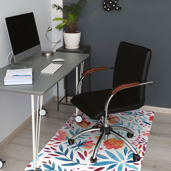 Computer chair mat vintage Poppies