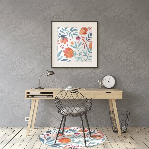 Computer chair mat vintage Poppies