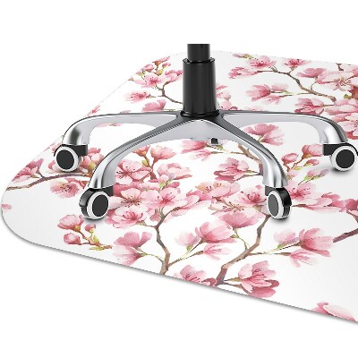 Desk chair mat pink flowers