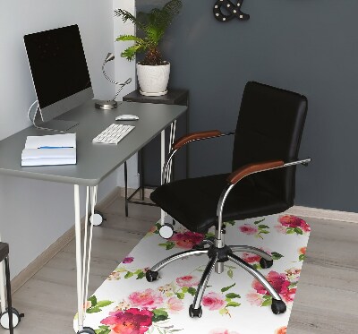 Office chair mat Spring flowers