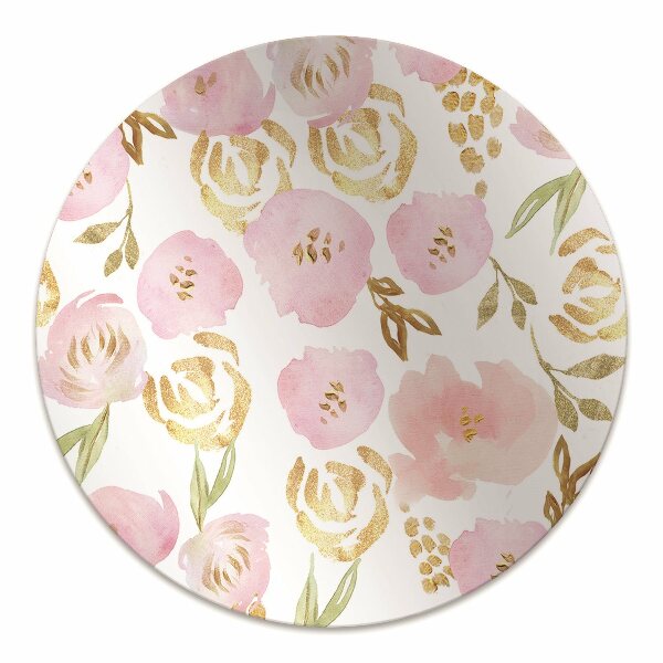 Desk chair mat pink flowers