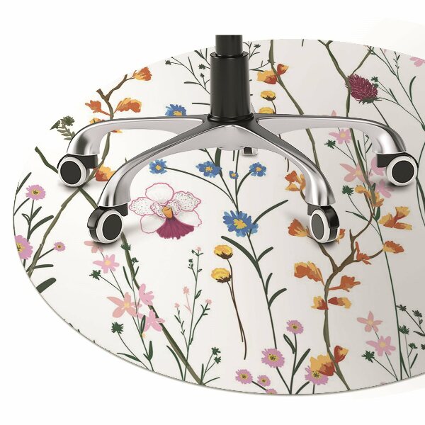 Computer chair mat Field flowers