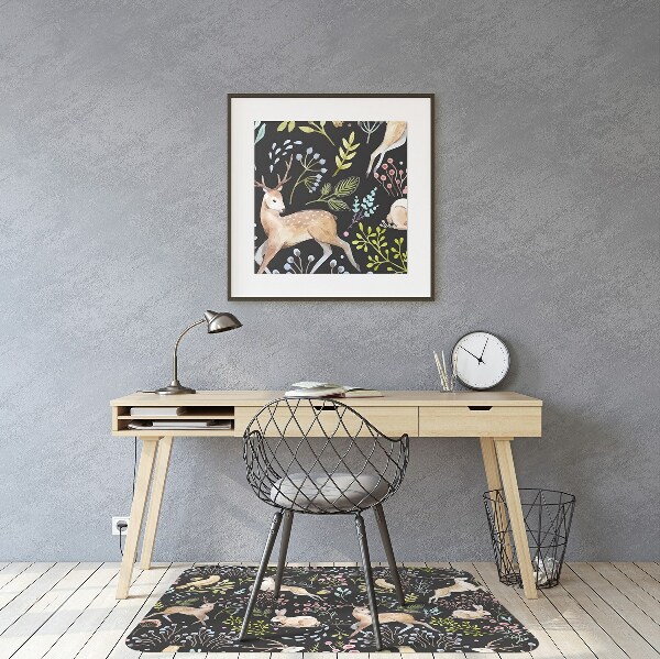 Office chair mat Forest animals