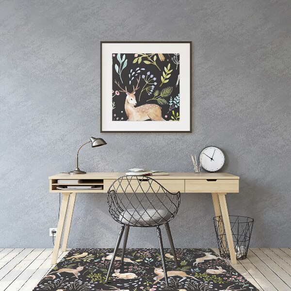 Office chair mat Forest animals