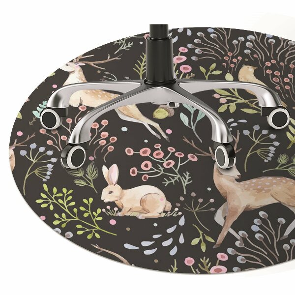 Office chair mat Forest animals