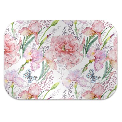 Office chair floor protector Peonies flowers