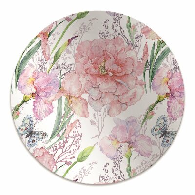 Office chair floor protector Peonies flowers