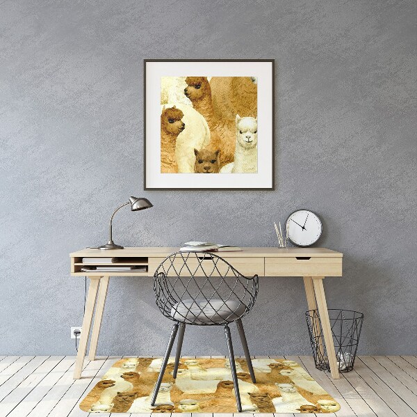 Office chair mat Alpacas