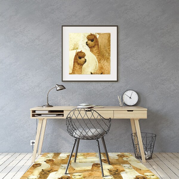 Office chair mat Alpacas