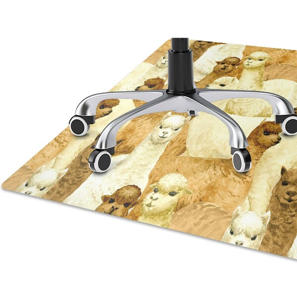 Office chair mat Alpacas
