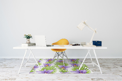 Office chair mat purple flowers