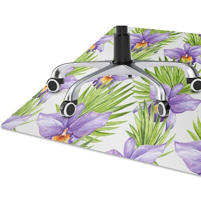 Office chair mat purple flowers