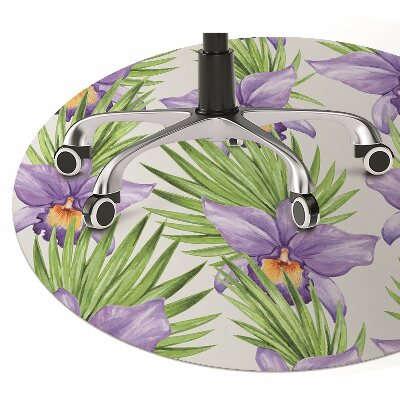 Office chair mat purple flowers