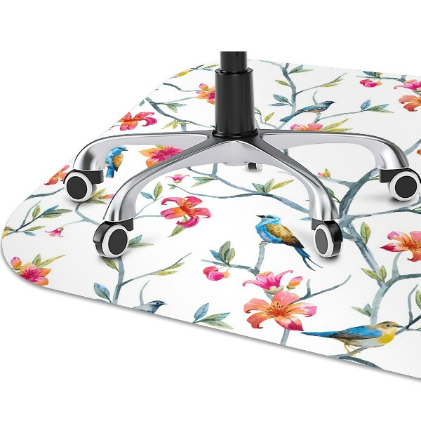 Office chair floor protector Birds on branches