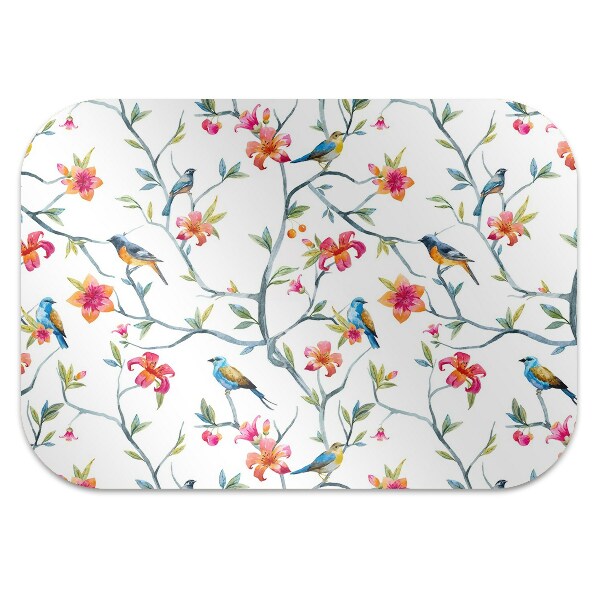 Office chair floor protector Birds on branches