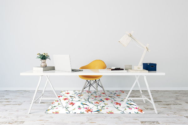 Office chair floor protector Birds on branches