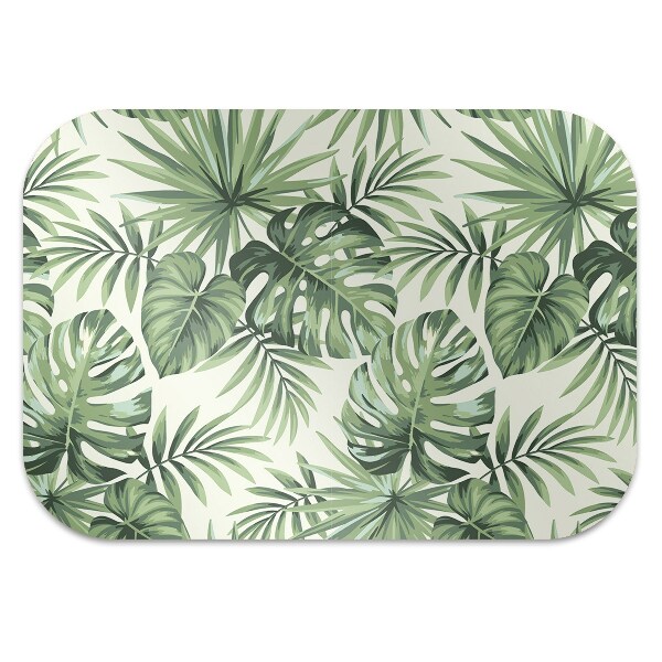 Office chair mat tropical pattern
