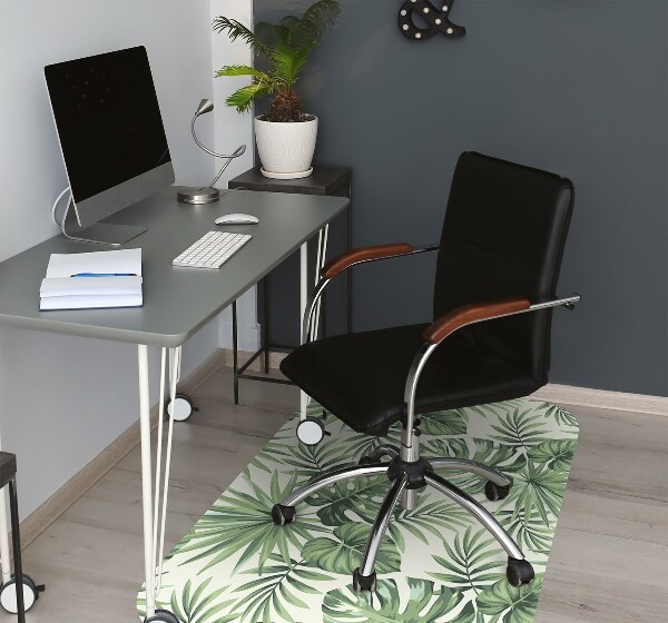 Office chair mat tropical pattern