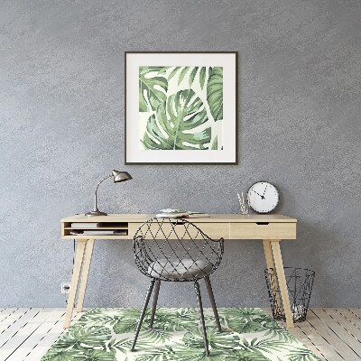 Office chair mat tropical pattern