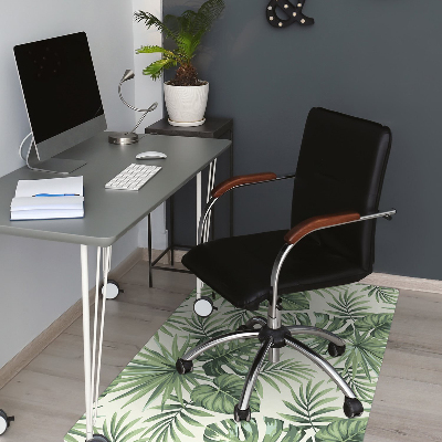 Office chair mat tropical pattern