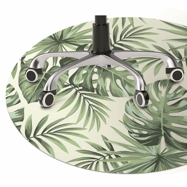 Office chair mat tropical pattern