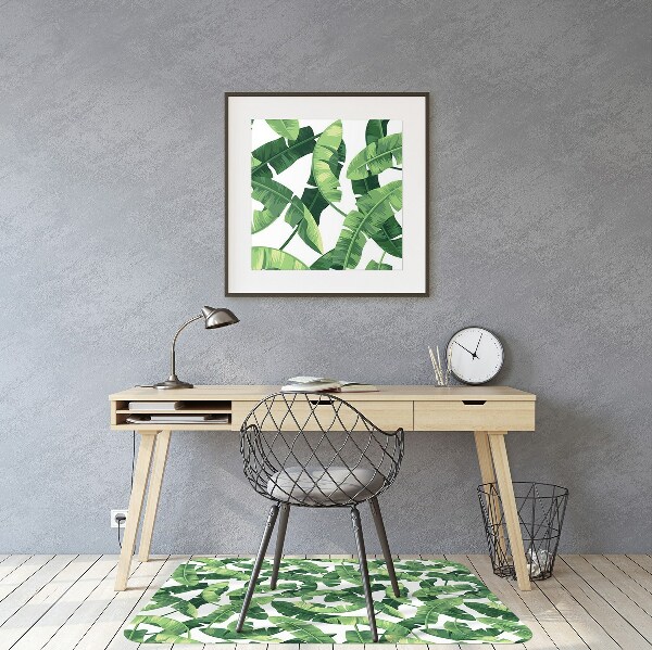 Office chair mat tropical leaves