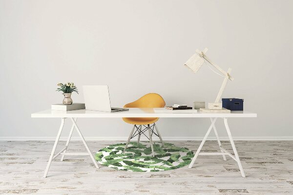 Office chair mat tropical leaves